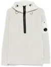 C.p. Company Logo Hooded Sweater In Neutrals