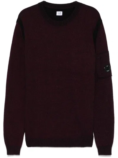 C.p. Company Lens-detail Sweater In Purple