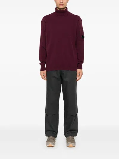 C.p. Company Lens-detail Sweater In Red