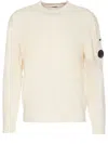 C.p. Company Lens Detail Knit Sweater In White