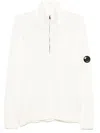 C.p. Company Lens-detail Sweater In White