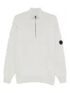 C.p. Company Lens-detail Sweater In White