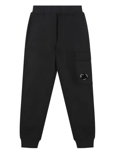 C.p. Company Kids' Lens-appliqué Track Pants In Blue