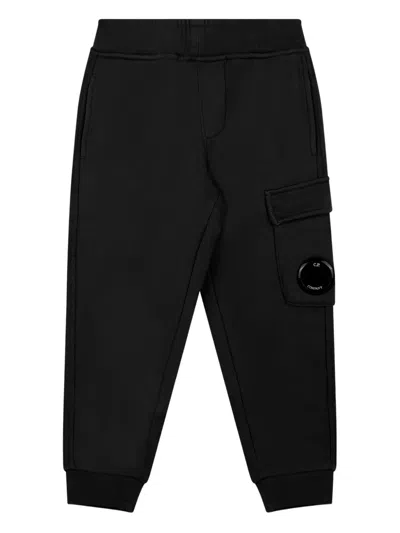 C.p. Company Kids' Lens-detail Sweatpants In Black