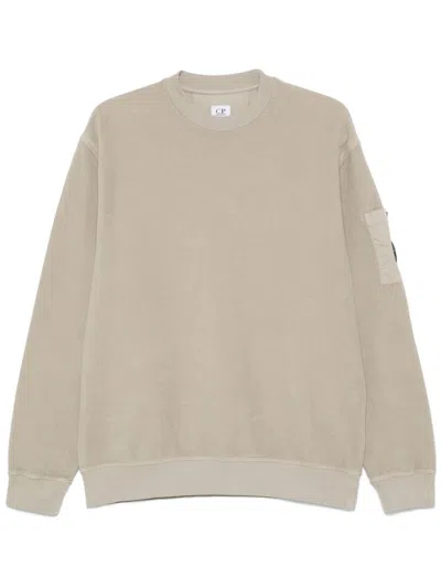 C.p. Company Lens-detail Sweatshirt In Beige