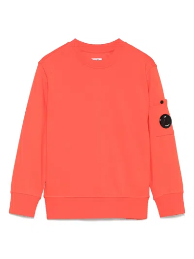 C.p. Company Kids' Lens-detail Sweatshirt In Orange