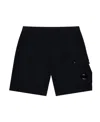 C.p. Company C.p.company Cotton Cargo Shorts With Lens In Black