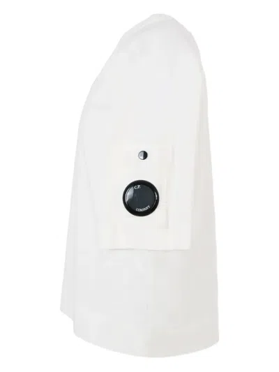 C.p. Company Kids' Lens-detail T-shirt In White