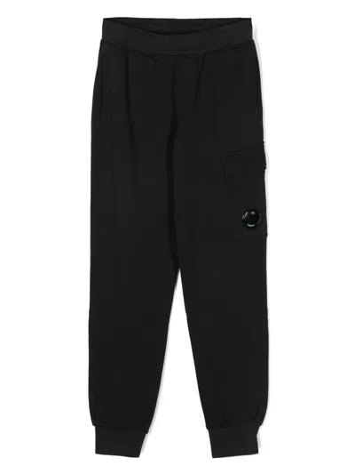C.p. Company Kids' Lens-detail Track Pants In Black