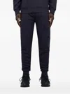 C.p. Company Cotton Trousers With Elasticated Waist And Ankle Details In Blue