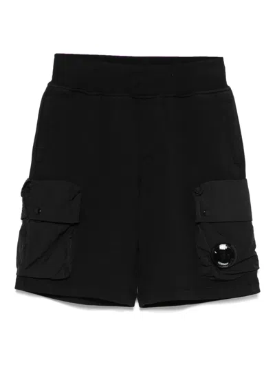 C.p. Company Kids' Lens-detail Track Shorts In Black