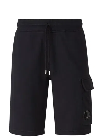 C.p. Company Lens-detail Track Shorts In Blue