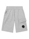 C.p. Company Boys Lens Pocket Shorts In Grey