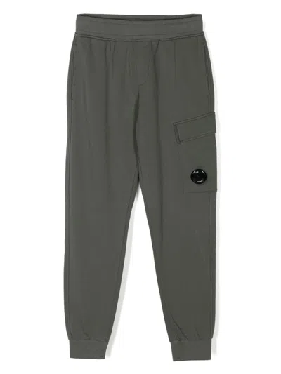 C.p. Company Kids' Lens-detail Track Trousers In Green