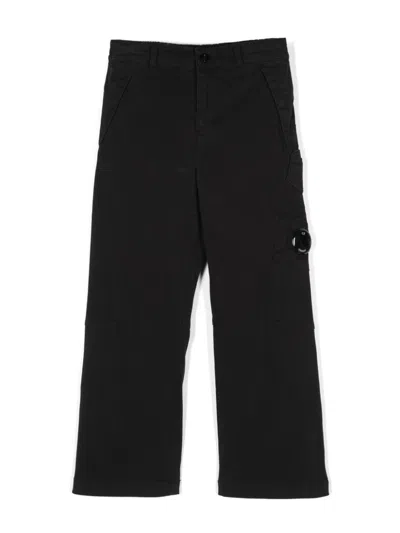 C.p. Company Kids' Lens-detail Trousers In Black