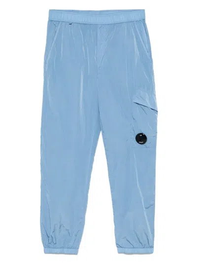 C.p. Company Kids' Lens-detail Trousers In Blue