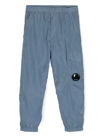 C.p. Company Kids' Lens-detail Trousers In Blue