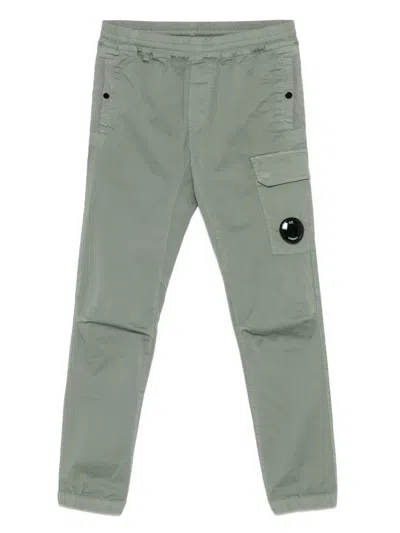 C.p. Company Kids' Lens-detail Trousers In Green
