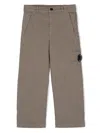 C.p. Company Kids' Lens-detail Trousers In Brown