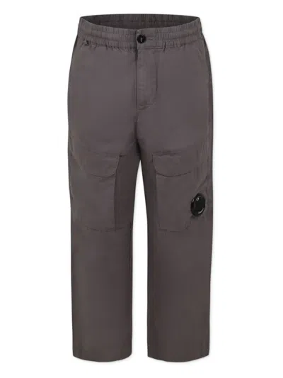 C.p. Company Kids' Lens-detail Trousers In Grey