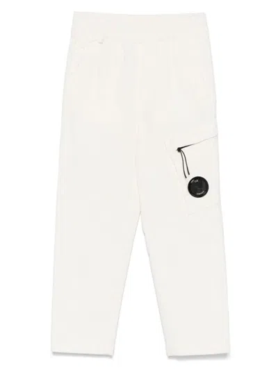 C.p. Company Kids' Lens-detail Trousers In White
