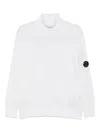C.p. Company Lens-detail Turtleneck Sweater In White