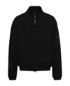 C.p. Company Lens-detail Zip-up Bomber Jacket In Black
