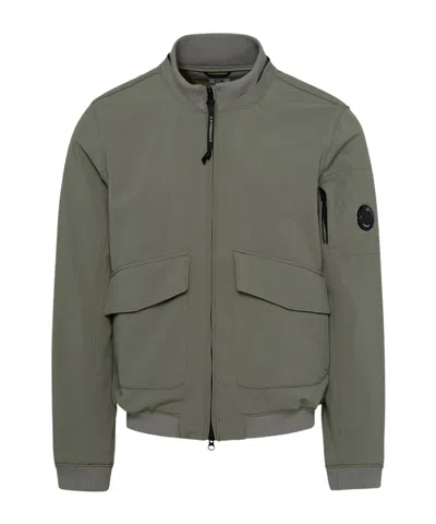 C.p. Company Lens-detail Zip-up Bomber Jacket In Gray