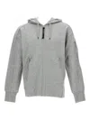 C.p. Company Lens-detail Zip-up Hoodie In Gray