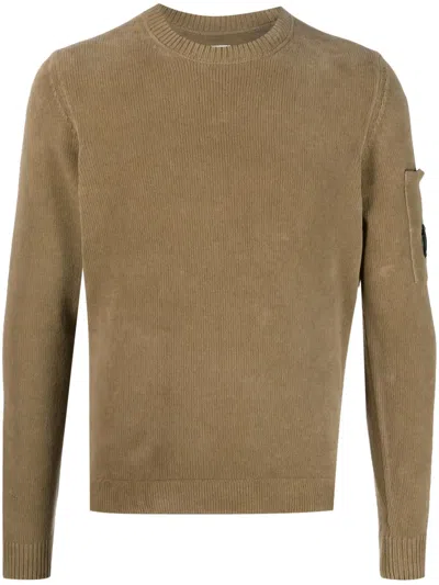 C.p. Company 'sea Island' Crew Neck Jumper In Marrone