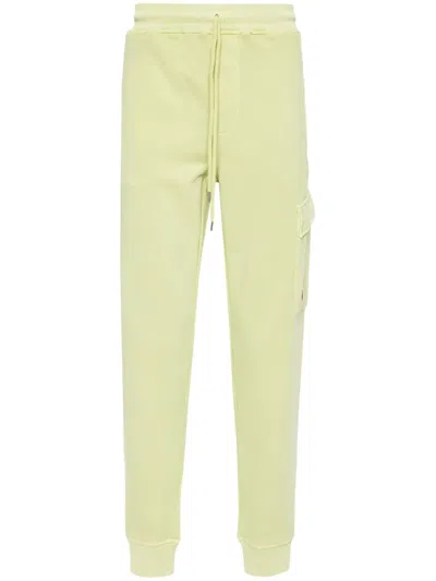 C.p. Company Lens-detailed Cotton Track Pants In Green