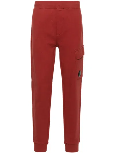 C.p. Company Lens-detail Cotton Track Pants In Rot