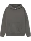 C.p. Company Grey Cotton Sweatshirt With A Kangaroo Pocket And Hood In 灰色