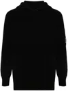 C.p. Company Relaxed-fit Hooded Sweatshirt In Soft Wool Blend In Schwarz