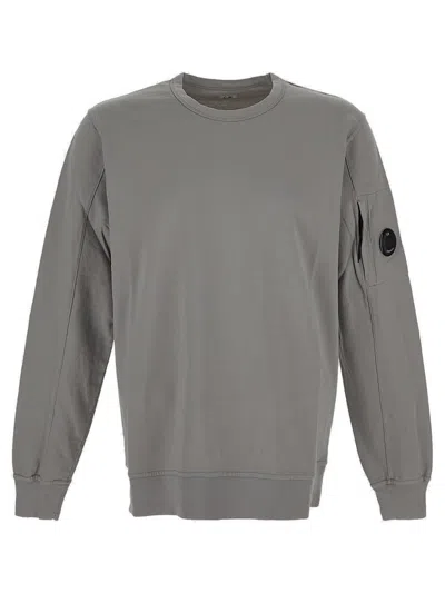 C.p. Company Lens Detailed Light Fleece Sweatshirt In Grey