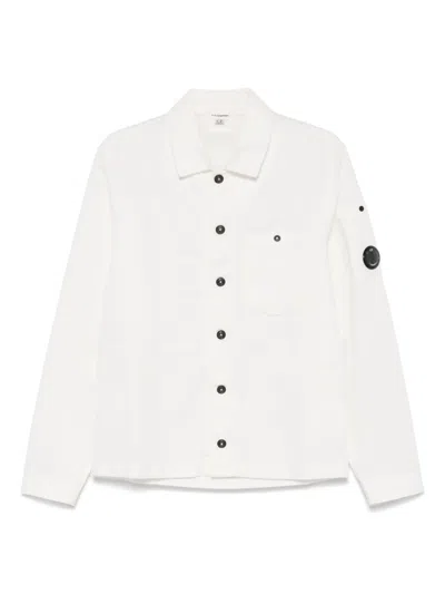 C.p. Company Lens-detailed Overshirt In White