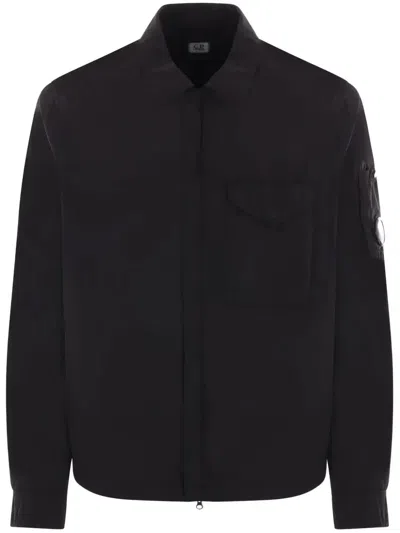 C.p. Company C. P. Company Lens-detailed Shirt Jacket In Black