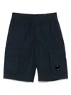 C.p. Company Lens-detailed Shorts In Blue
