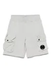 C.p. Company Lens-detailed Shorts In Grey