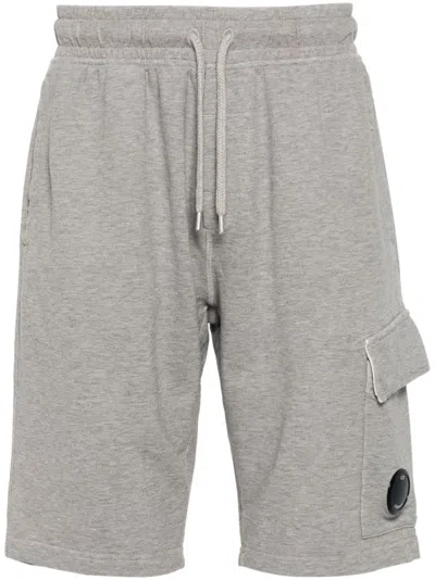 C.p. Company Lens-detailed Shorts In Grey