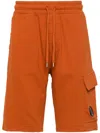 C.p. Company Lens-detailed Shorts In Orange