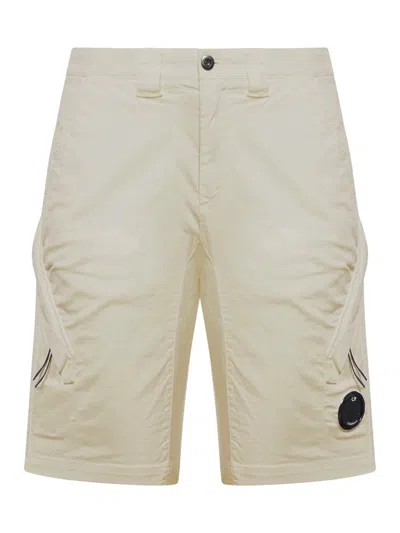 C.p. Company Lens Detailed Straight Hem Shorts In Brown