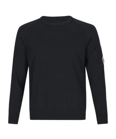 C.p. Company Lens-detailed Sweater In Black