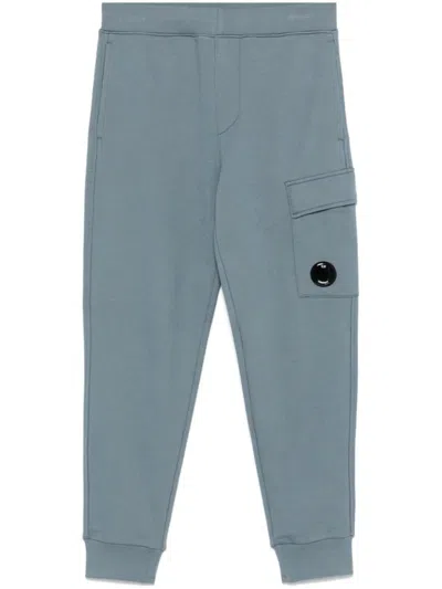 C.p. Company Lens-detailed Sweatpants In Blue