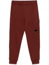 C.p. Company Logo-patch Track Pants In Brown