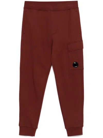 C.p. Company Logo-patch Track Pants In Brown