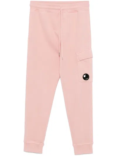 C.p. Company Lens-detailed Sweatpants In Pink