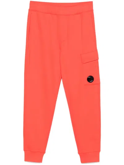 C.p. Company Lens-detailed Sweatpants In Red