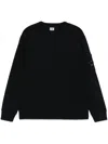 C.p. Company C.p.company Logo Cotton Crewneck Sweatshirt In 蓝色