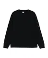 C.p. Company C.p.company Logo Cotton Crewneck Sweatshirt In Black